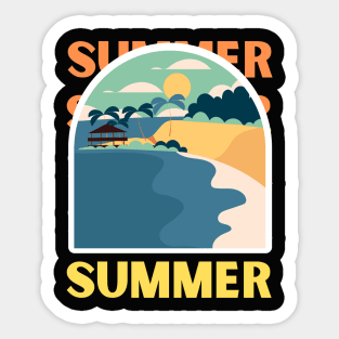 Hello summer sunset Beach summertime love ocean Sticker